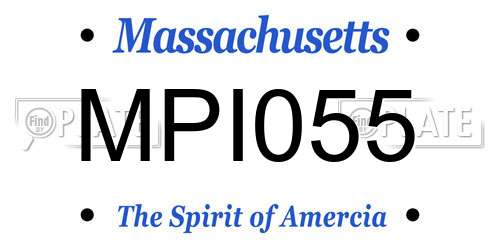 MPI055 Massachusetts License Plate
