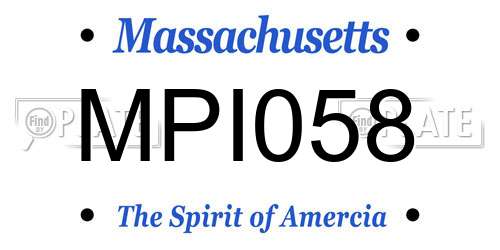 MPI058 Massachusetts License Plate