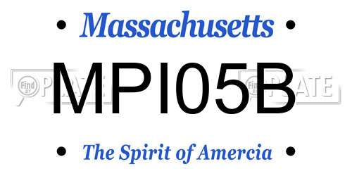 MPI05B Massachusetts License Plate