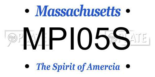 MPI05S Massachusetts License Plate