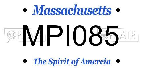 MPI085 Massachusetts License Plate