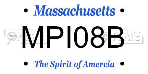 MPI08B Massachusetts License Plate