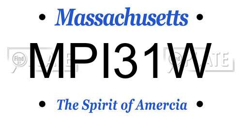 MPI31W Massachusetts License Plate