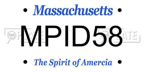 MPID58 Massachusetts License Plate