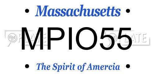 MPIO55 Massachusetts License Plate