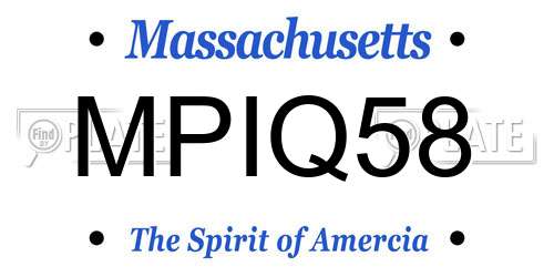 MPIQ58 Massachusetts License Plate