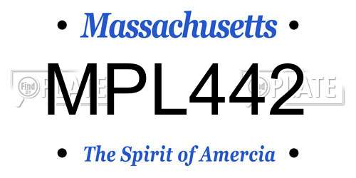 MPL442 Massachusetts License Plate