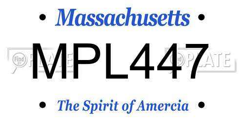MPL447 Massachusetts License Plate