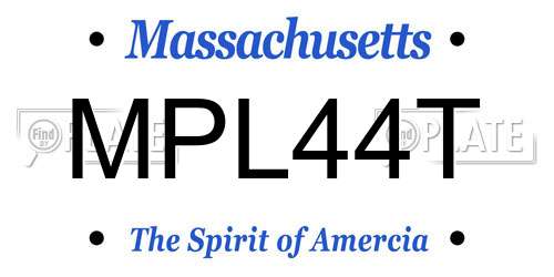 MPL44T Massachusetts License Plate