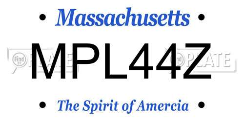 MPL44Z Massachusetts License Plate