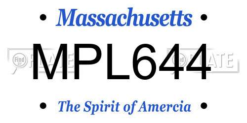 MPL644 Massachusetts License Plate