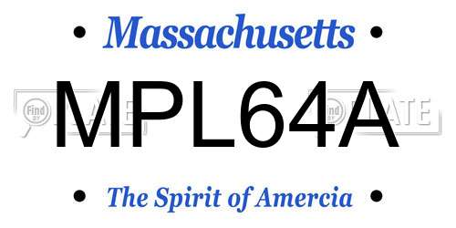 MPL64A Massachusetts License Plate