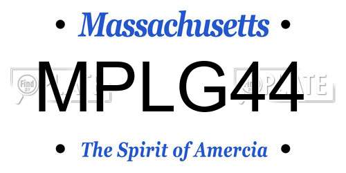 MPLG44 Massachusetts License Plate