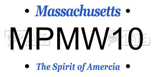 MPMW10 Massachusetts License Plate