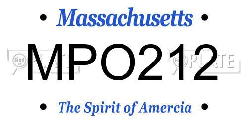 MPO212 Massachusetts License Plate
