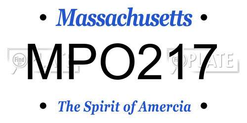 MPO217 Massachusetts License Plate
