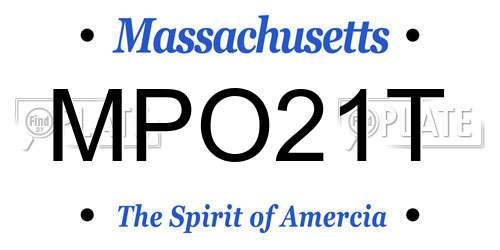MPO21T Massachusetts License Plate