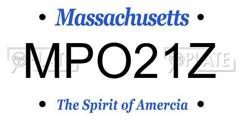 MPO21Z Massachusetts License Plate