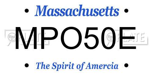 MPO50E Massachusetts License Plate