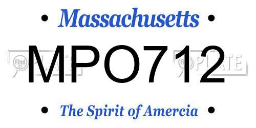 MPO712 Massachusetts License Plate