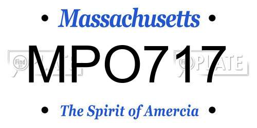 MPO717 Massachusetts License Plate