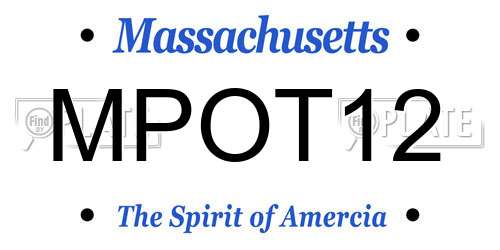 MPOT12 Massachusetts License Plate