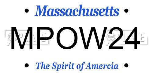 MPOW24 Massachusetts License Plate