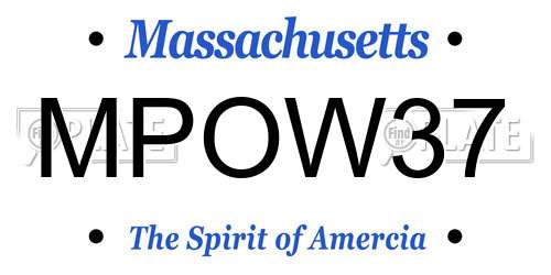 MPOW37 Massachusetts License Plate