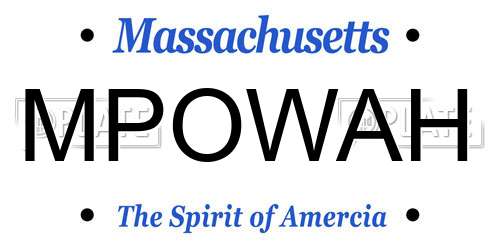 MPOWAH Massachusetts License Plate