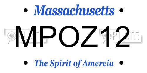 MPOZ12 Massachusetts License Plate