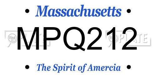 MPQ212 Massachusetts License Plate