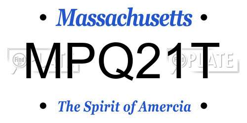 MPQ21T Massachusetts License Plate