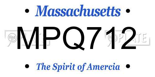 MPQ712 Massachusetts License Plate