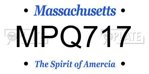 MPQ717 Massachusetts License Plate