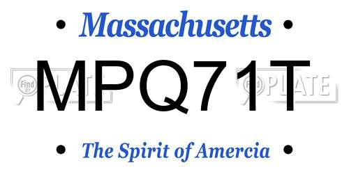 MPQ71T Massachusetts License Plate