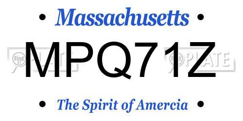 MPQ71Z Massachusetts License Plate