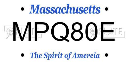 MPQ80E Massachusetts License Plate