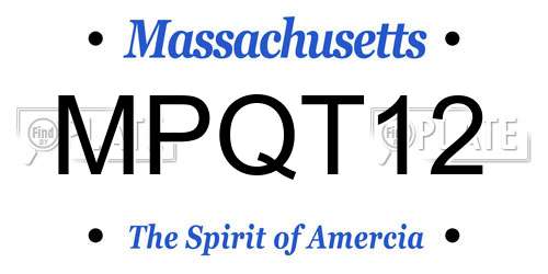 MPQT12 Massachusetts License Plate