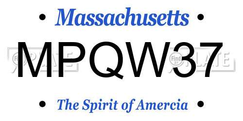 MPQW37 Massachusetts License Plate