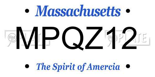 MPQZ12 Massachusetts License Plate
