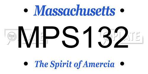 MPS132 Massachusetts License Plate
