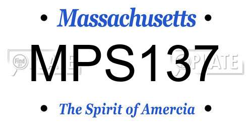 MPS137 Massachusetts License Plate