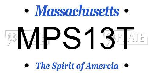 MPS13T Massachusetts License Plate