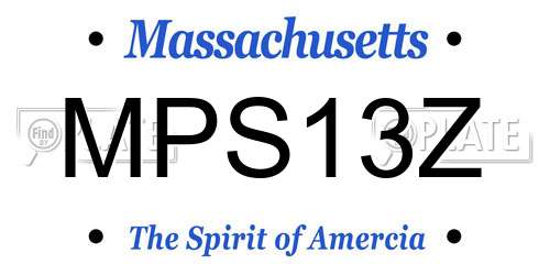 MPS13Z Massachusetts License Plate