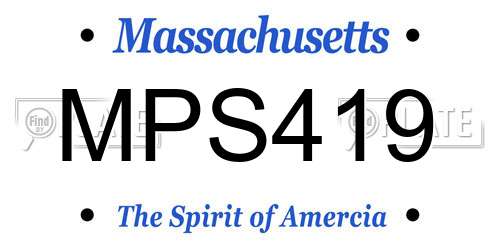 MPS419 Massachusetts License Plate