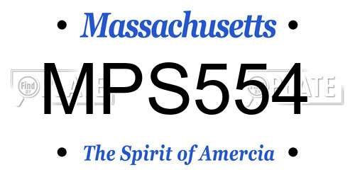 MPS554 Massachusetts License Plate