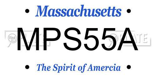 MPS55A Massachusetts License Plate