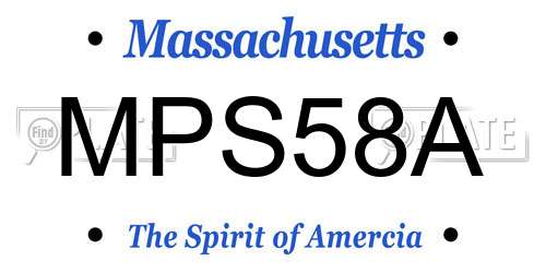 MPS58A Massachusetts License Plate