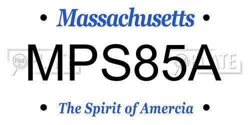 MPS85A Massachusetts License Plate
