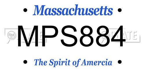 MPS884 Massachusetts License Plate